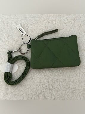 Vera Bradley Zip ID Lanyard Set Pearlized Cedar Green NEW